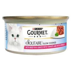24x85g Beef in Tomato Sauce Solitaire Gourmet Wet Cat Food