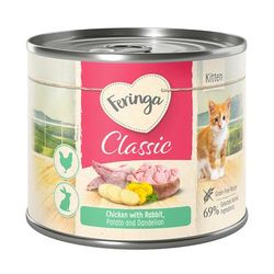 6x200g Kitten Rabbit & Chicken Feringa Classic Meat Menu Wet Cat Food