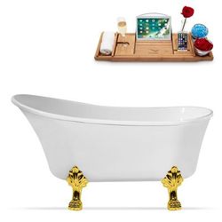 "55" Streamline N346GLD-IN-BL Clawfoot Tub and Tray With Internal Drain - Streamline N346GLD-IN-BL"