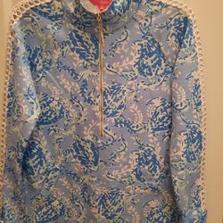Lilly Pulitzer Tops | Lilly Pulitzer Half Zip Pullover | Color: Blue/White | Size: S