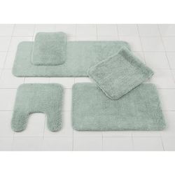 Wide Width The Elegance Bath Rug Collection - Bath Rug by BrylaneHome in Sea Mist (Size 20" W 34" L)