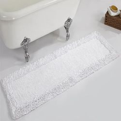 Shaggy Border Bath Rug Mat, 20" X 60" by Better Trends in White