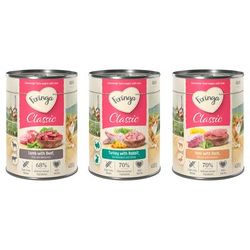24x400g Adult Mixed Pack Rabbit & Turkey, Duck & Veal, Lamb & Beef Classic Meat Menu Feringa Wet Cat Food
