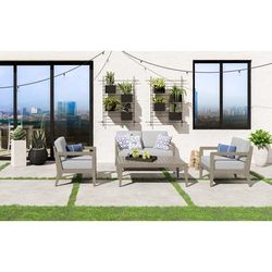 Sustain 4-Piece Outdoor Set, with Loveseat, Coffee Table, and 2 Lounge Chairs - HomeStyles 5675-6010D21