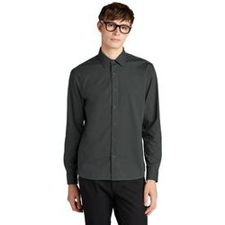 Mercer+Mettle MM2000 Long Sleeve Stretch Woven Shirt in Anchor Grey size Medium | Cotton/Polyester/Spandex