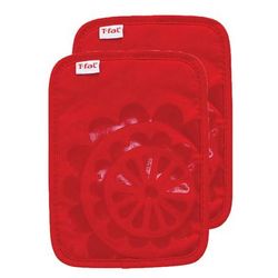 Medallion Silicone Pot Holders, Set Of 2 by T-fal in Red