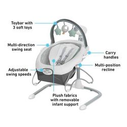 Graco Soothe 'n Sway LX Swing with Portable Bouncer - Derby