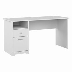 Bush Furniture Cabot 60W Computer Desk with Drawers in White - Bush Furniture WC31960