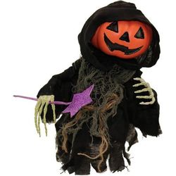 1.1-ft. Musical Walking Pumpkin Reaper, Indoor/Outdoor Halloween Decoration, Battery-Operated, Ruckus - Haunted Hill Farm HHMNPUMP-2FSA