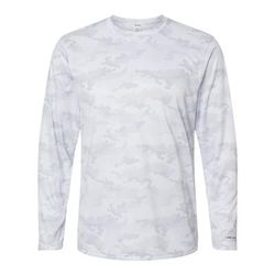 Paragon SM0217 Pompano Performance Camo Long Sleeve T-Shirt in White size Medium | Microfiber polyester 217