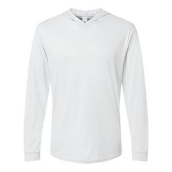 Paragon SM0220 Bahama Performance Hooded Long Sleeve T-Shirt in Aluminum size Medium | Microfiber polyester 220