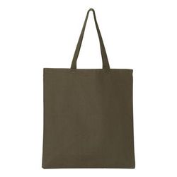 Q-Tees Q800 Promotional Tote Bag in Army | Canvas Q0800