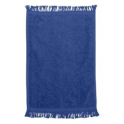 Q-Tees T100 Fringed Fingertip Towel in Royal Blue | Cotton