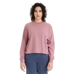 Alternative A1176 Women's Main Stage Long-Sleeve Cropped T-Shirt in Whiskey Rose size Medium | Cotton 1176