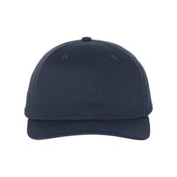 Richardson 212 Pro Twill Snapback Cap in Navy Blue size Medium/Large | 60/40 cotton/polyester