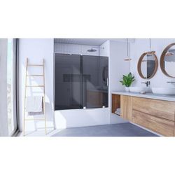 Dreamline DreamLine Mirage-X 56 - 60 inch W x 58 inch H Frameless Sliding Tub Door in Chrome and Smoke Gray Glass - Left Wall Installation SHDR1960580GL01