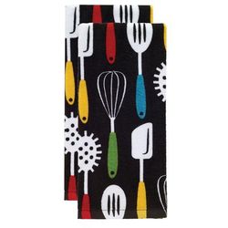 Fiber Reactive Print Kitchen Towels, Set Of 2 Towel by T-fal in White