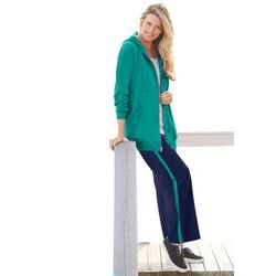Plus Size Women's Zip Front Tunic Hoodie Jacket by Woman Within in Waterfall (Size 6X)