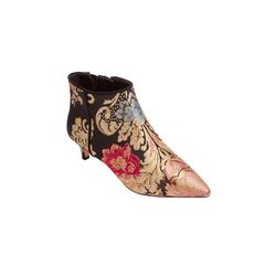 Wide Width Women's The Meredith Bootie by Comfortview in Floral Metallic (Size 9 1/2 W)