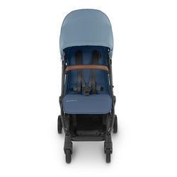 UPPAbaby MINU V2 Compact Stroller - Charlotte (Coastal Blue Melange / Carbon / Saddle Leather)
