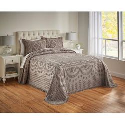 Georgia Chenille Bedspread by BrylaneHome in Gray (Size QUEEN)