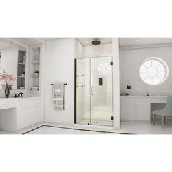 Dreamline DreamLine Unidoor 42 - 43 inch W x 72 inch H Frameless Hinged Shower Door with Shelves in Matte Black SHDR-20427210CS-09