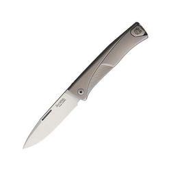 Lionsteel Thrill Slip Joint Gray Ti Folding Knife 3" satin finish Bohler M390 stainless blade Gray titanium handle TL GY