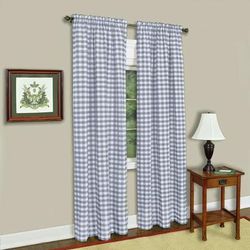 Wide Width Buffalo Check Window Curtain Panel by Achim Home Décor in Grey (Size 42" W 63" L)