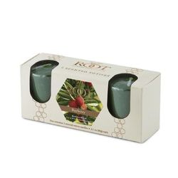 Bayberry Scented Votive Candle, Set 3 by Brylane Home in Green