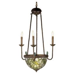 "22"W Lotus Bud 3 Arm Inverted Chandelier - Meyda Lighting 49261"