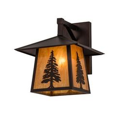 "12"W Stillwater Tall Pine Straight Arm Wall Sconce - Meyda Lighting 168722"