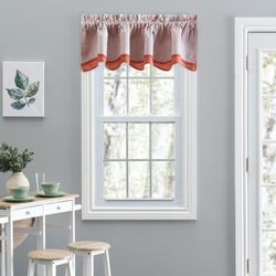 Plaza Stripe 2 Fabric Bradford Valance by Plaza Stripe in Brick