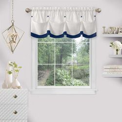 Lana Window Curtain Valance by Achim Home Décor in Navy