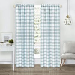 Wide Width Hunter Rod Pocket Window Curtain Panel by Achim Home Décor in Ice Blue (Size 42" W 63" L)