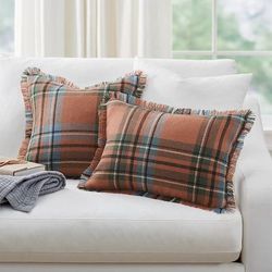 Farmhouse Fall Plaid Pillows - Square - Grandin Road