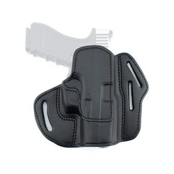 Texas 1836 Three Slots - Open Top OWB Holster Right Hand Most Glock Full Size 9mm/.40 and Similar Frame With No Attachment Black TX-3SLOTS-OT-300