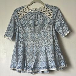 Anthropologie Tops | Anthropologie Lace Top Hd In Paris Blue | Color: Blue | Size: 4