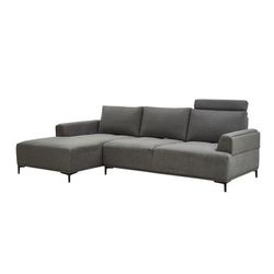 Pasargad Home Modern Lucca Sectional Sofa with Push Back Functional, Left Facing Chaise Grey Color - Pasargad Home CF-38L2G02L