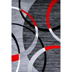 Luxe Weavers Victoria Collection 3895 Gray 4x5 Modern Abstract Area Rug - Luxe Weavers 3895 Gray 4x5