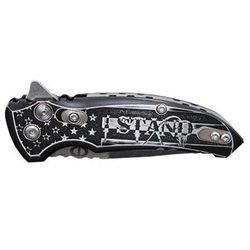 Hogue X1-Microflip 2.75in Knife Custom Outlaw Ordnance I Stand Engraving 24183-EXLTRP