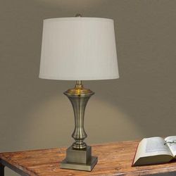 29" Antique Brass Metal Table Lamp by Martin Richard in Antique Brass