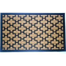 Cross Flat Weave Coir Mat With Rubber Backing Floor Coverings by Nature Mats by Geo in Multi