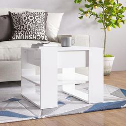 vidaXL Tavolino Salotto Bianco Lucido 55,5x55x45 cm Legno Multistrato