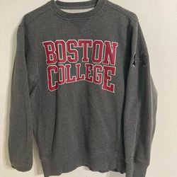Under Armour Sweaters | Boston College Under Armour Gray Crew Neck Size Small | Color: Gray/Red | Size: S