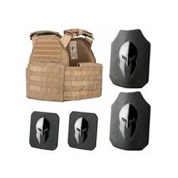 Spartan Armor Sentinel Plate Carrier with AR500 Body Armor Ballistic Plate III Single Curve Base Coat with Side Plates SKU - 802029