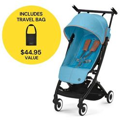 Cybex Libelle 2 Compact Stroller + Travel Bag Bundle - Beach Blue