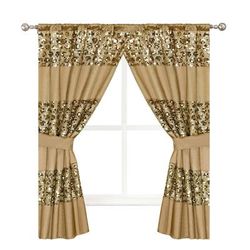 Sinatra Window Curtain by POPULAR BATH in Champagne Gold
