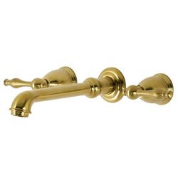 Kingston Brass KS7127NL 8-Inch Center Wall Mount Bathroom Faucet, Brushed Brass - Kingston Brass KS7127NL