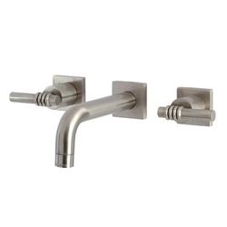 Kingston Brass KS6128ML Milano Two-Handle Wall Mount Bathroom Faucet, Brushed Nickel - Kingston Brass KS6128ML