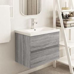 vidaXL Mobile Lavabo Grigio Sonoma 60x38,5x45 cm in Legno Multistrato